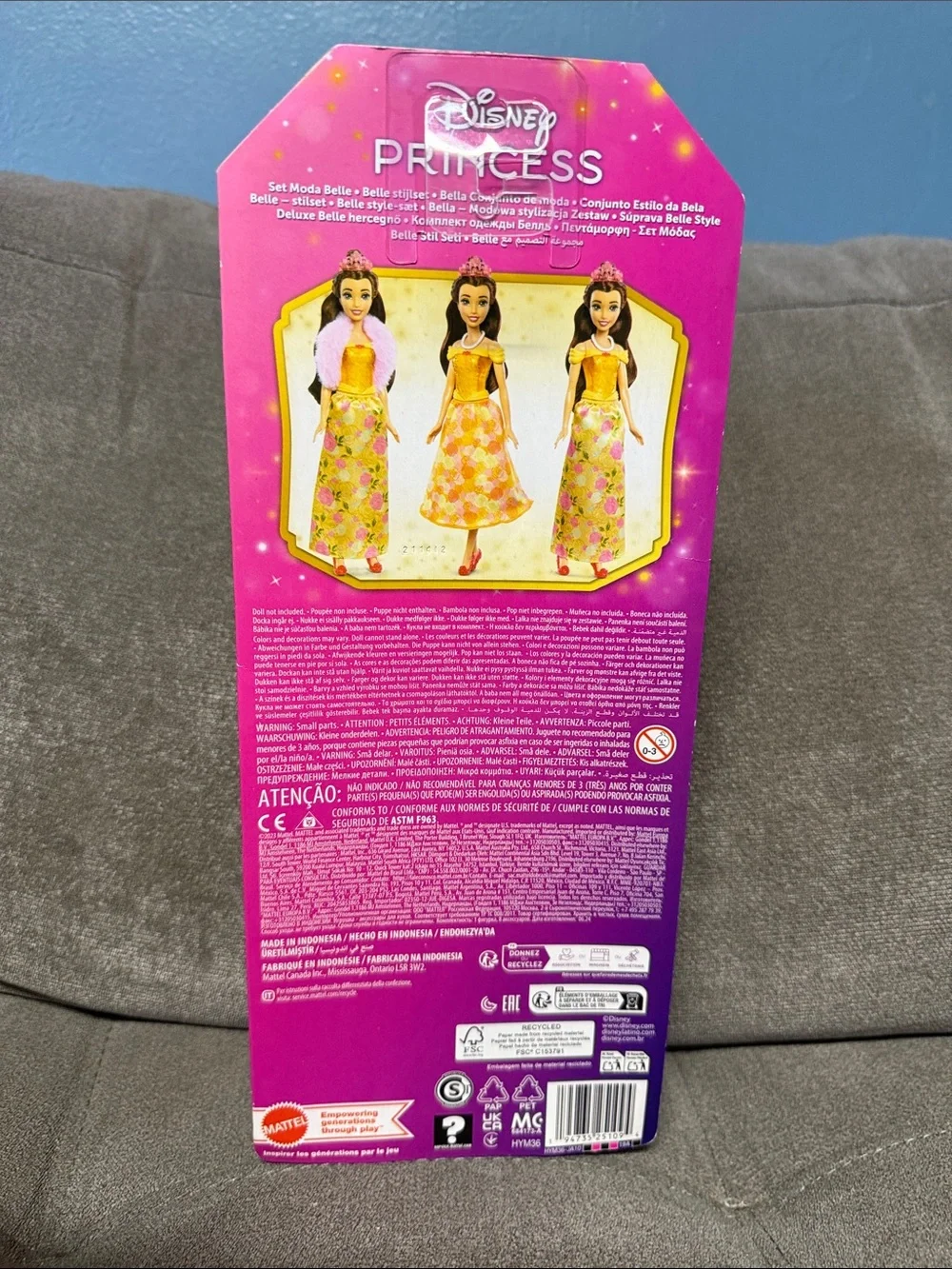Disney Princess Belle Style Accessory Set - Yellow & Pink